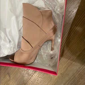 Peep toe heel booties